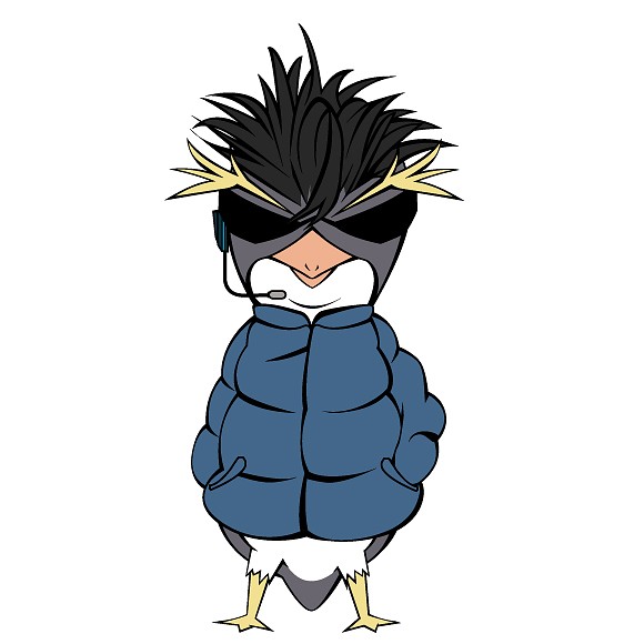 ナトゥのイワトビペンギンをモチーフにしたPｒ作のキャラクター